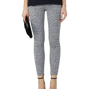 Reiss LUCILLE Jacquard Woven Fitted Mottled Pant‎ Trousers Leggings Skinny Blue
